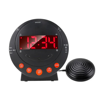 Černý vibrační budík pro neslyšící