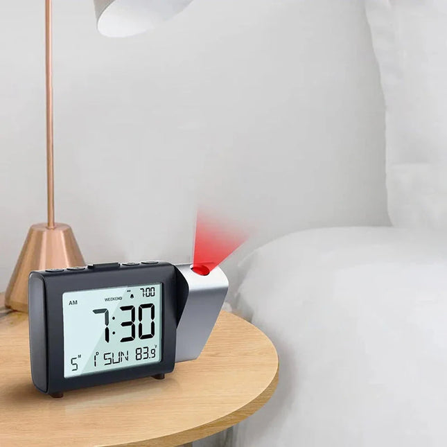 Projekční budík na baterie s teploměrem