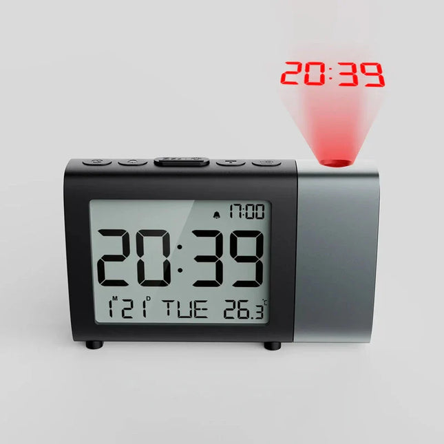 Projekční budík na baterie s teploměrem