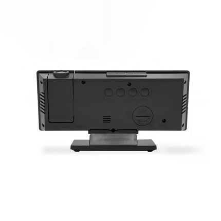 Černý zrcadlový budík s projektorem