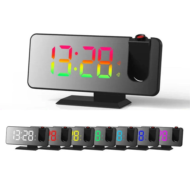 Projekční budík do zásuvky zrcadlový