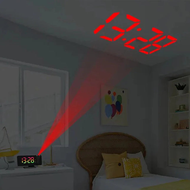 Projekční budík do zásuvky zrcadlový