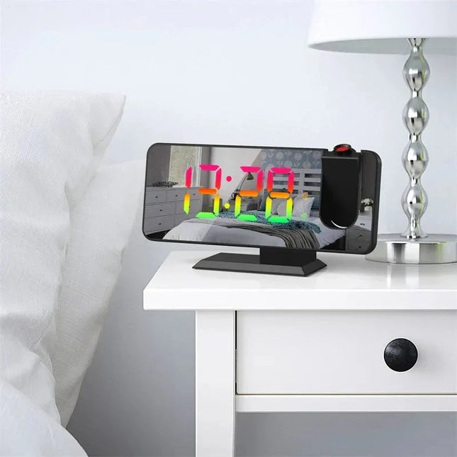 Projekční budík do zásuvky zrcadlový