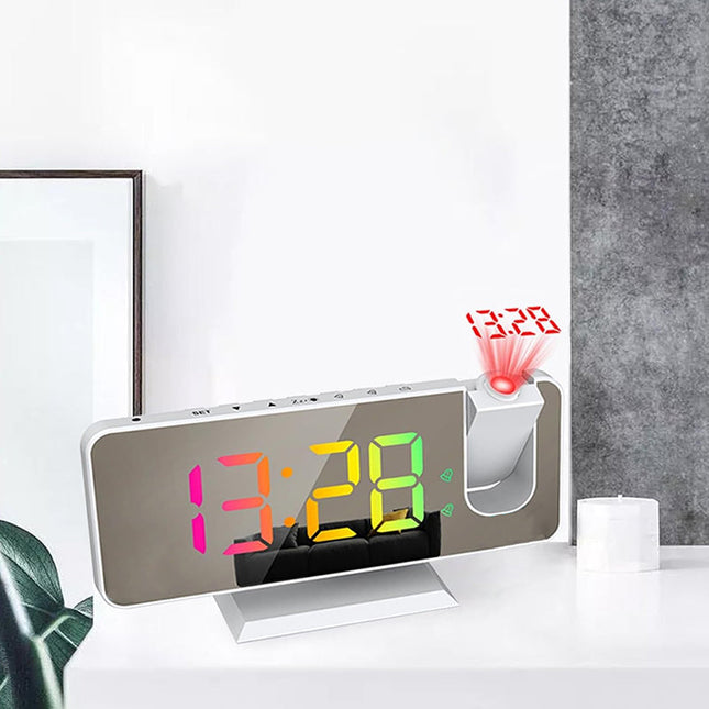 Projekční budík do zásuvky zrcadlový