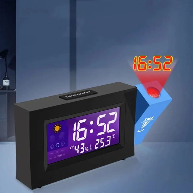 Projekční budík s ukazatelem teploty