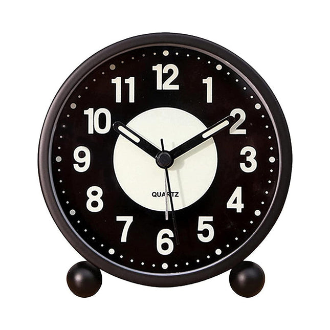 Kulatý tichý budík na baterie