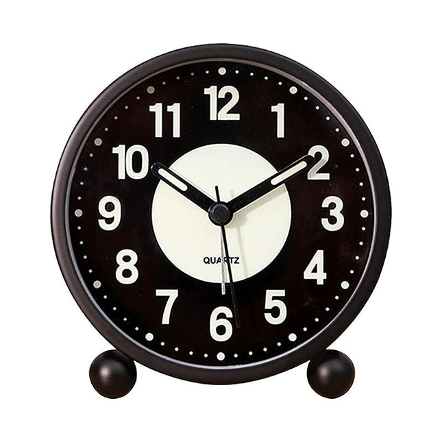 Kulatý tichý budík na baterie