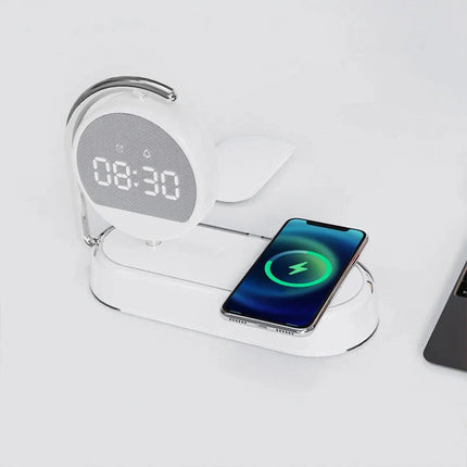 Budík simulátor úsvitu s indukční nabíječkou