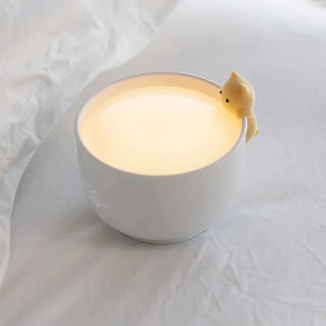 Dětská noční lampička s budíkem kočka