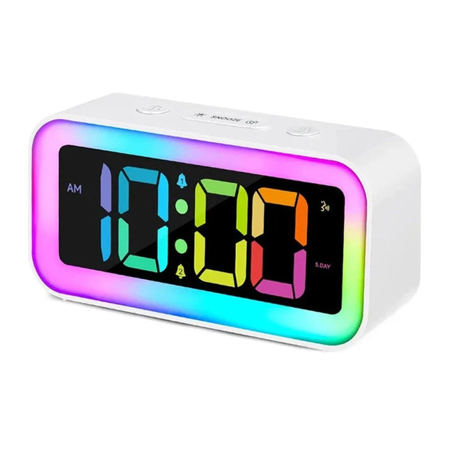 Svítící digitální budík s RGB podsvícením