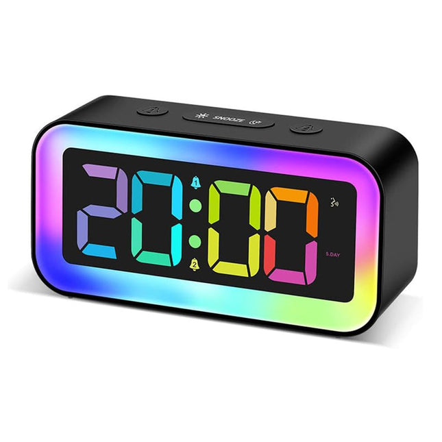 Svítící digitální budík s RGB podsvícením