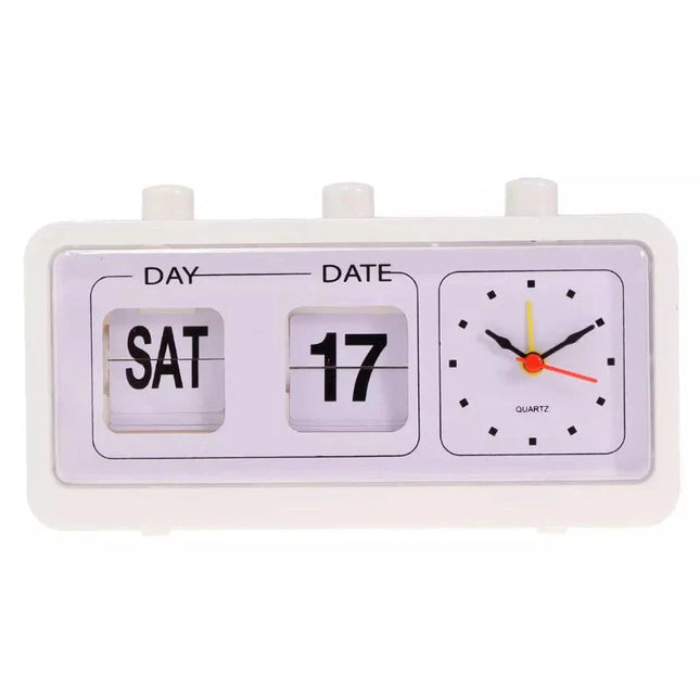 Překlápěcí retro budík s kalendářem