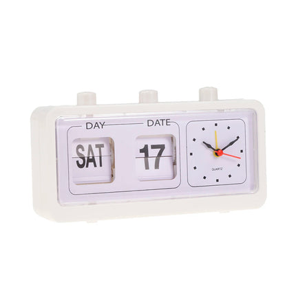 Překlápěcí retro budík s kalendářem