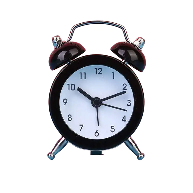 Mini retro budík se dvěma zvonky